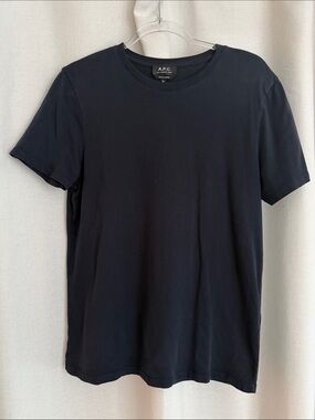 A.P.C. Men's Navy Crewneck Short Sleeve Tee